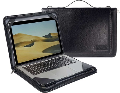 Broonel black leather laptop - broonel,